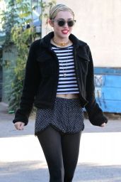 Miley Cyrus Leggy in Shorts - Shopping in Los Angeles, November 2014