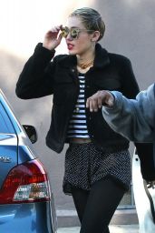 Miley Cyrus Leggy in Shorts - Shopping in Los Angeles, November 2014