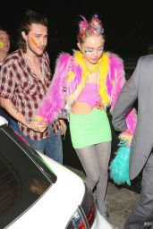 Miley Cyrus Night Out Style - Arriving at Factory Nightclub for Her Birthday Party in Los Angeles