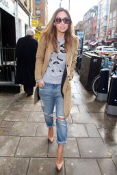Myleene Klass in Ripped Jeans - Out in London - November 2014