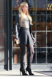 Paris Hilton Style - Out in Mini Skirt - November 2014