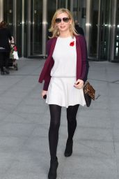 Rachel Riley Style and Fashion - at the BBC Radio Studios in London, October 2014