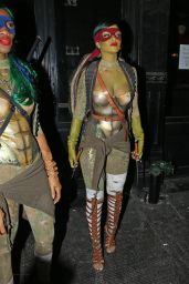 Rihanna Dressed as Raphael (TMNT) - Halloween Party at Opus Nightclub in New York