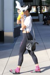 Vanessa Hudgens in Leggings - Leaving the Gym in Los Angeles, November 2014