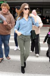 Anna Kendrick Casual Style - at LAX Airport - December 2014