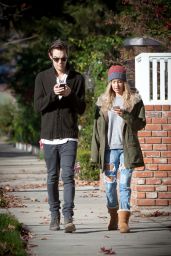 Ashley Tisdale in Ripped Jeans - Out for a Stroll in Studio City, Dec. 2014