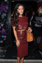 Casey Batchelor Night Out Style - Leaving Raffles Club in Chelsea - December 2014