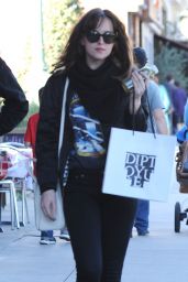 Dakota Johnson Street Style - Shopping in Los Angeles, Dec. 2014