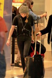 Emma Roberts Casual Style - Arrives at LAX Airport, Dec. 2014