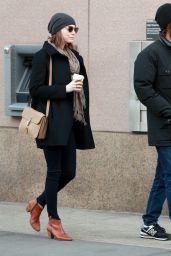 Emma Stone Withdraw Money From an ATM Machine in New York City, Dec. 2014