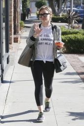 Hilary Duff in Leggings - Out in Los Angeles, December 2014