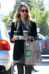 Jessica Alba Leggy in Mini Dress - Stops By Whole Foods In LA - December 2014