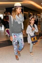 Jessica Alba With Her Family at LAX Airport, December 2014