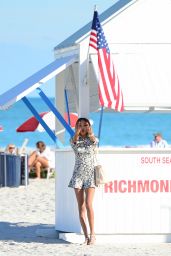 Jourdan Dunn - Photoshoot on the Beach in Miami - December 2014