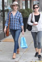 Julianne Hough in Plaid Shirt and tighjt Jeans - Shopping at Kitson in West Hollywood - Dec. 2014