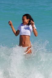 Karrueche Tran Bikini Pictures - at a Beach in Miami - December 2014