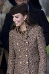 Kate Middleton Winter Style - Christmas Day Service in Sandringham, December 2014
