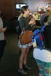 Katharine McPhee - Showing Legs at a Coffee Shop in Los Angeles - December 2014