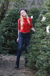 Katherine McNamara - Christmas Tree Shopping in Los Angeles, December 2014