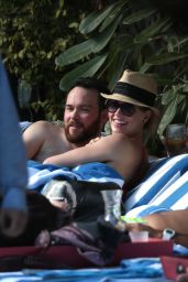 Katie Cassidy in a Bikini Top at a Pool in Miami - December 2014