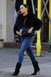 Kelly Brook Street Style - Out in London Visiting a Beauty Salon - December 2014
