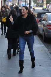 Kelly Brook Street Style - Out in London Visiting a Beauty Salon - December 2014