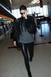Kendall Jenner Style - At LAX Airport in Los Angeles - December 2014