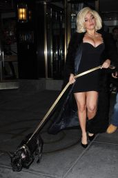 Lady Gaga in Short Tight Dress - Out in New York City - December 2014