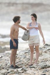 Lana Del Rey and Boyfriend Francesco Carrozzini at a Beach in St Barts - December 2014