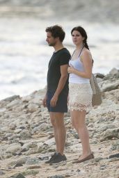 Lana Del Rey and Boyfriend Francesco Carrozzini at a Beach in St Barts - December 2014