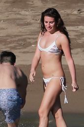 Lea Michele Bikini Candids - on a Beach in Mexico, December 2014