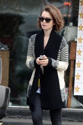 Lily Collins Street Style - Leaving Dry Cleaning in Los Angeles