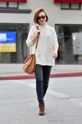 Lily Collins Street Style - Out in Beverly Hills, December 2014
