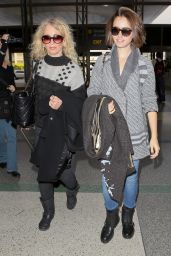 Lily Collins With Her Mom - at LAX Airport - December 2014