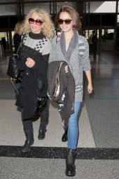 Lily Collins With Her Mom - at LAX Airport - December 2014