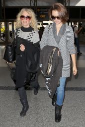 Lily Collins With Her Mom - at LAX Airport - December 2014