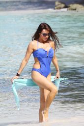 Lizzie Cundy in a Swimsuit on a Beach in Barbados - December 2014