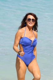 Lizzie Cundy in a Swimsuit on a Beach in Barbados - December 2014