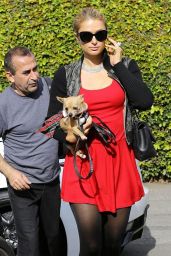 Paris Hilton Style - Stops by the Salon in Beverly Hills, December 2014