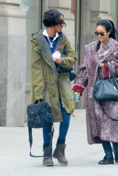 Rihanna Street Style - Out in N.Y.C. December 2014