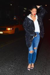 Rihanna Street Style - Out in New York City, December 2014