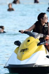 Tulisa Contostavlos - Jet-Skiing at the Beach in Barbados - December 2014