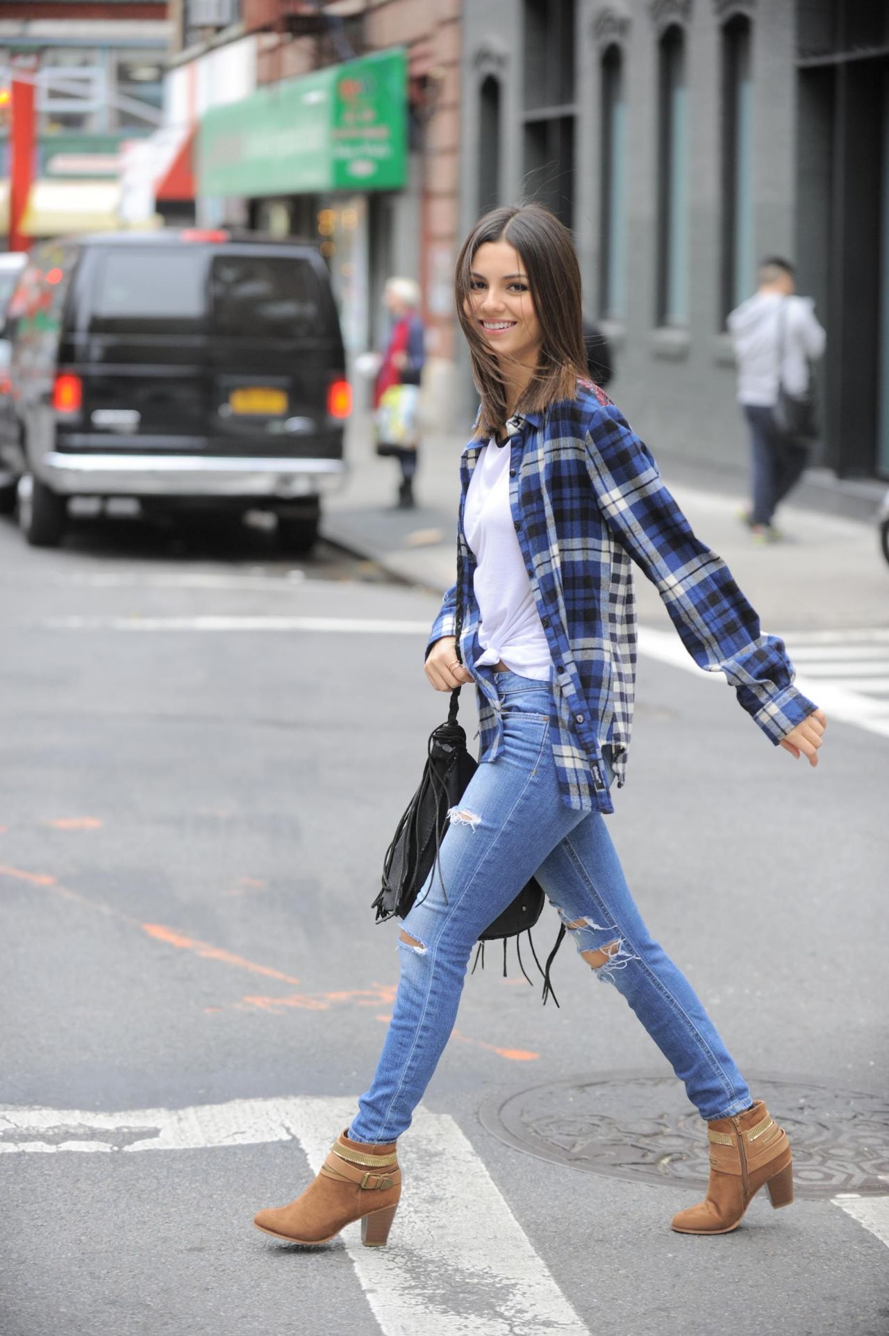 Victoria Justice Casual Style - Leaving A Lunch In Downtown NY - Dec