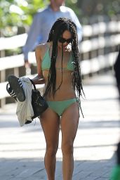 Zoe Kravitz Bikini Candids - at Beach in Miami - December 2014