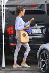 Alessandra Ambrosio in Leggings - Out in Brentwood, January 2015
