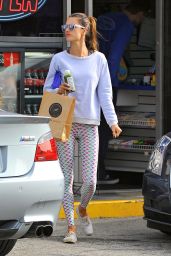 Alessandra Ambrosio in Leggings - Out in Brentwood, January 2015