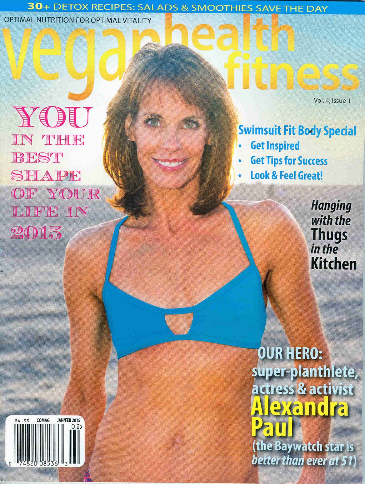 Alexandra Paul - Vegan Health & Fitness Magazine February 2015 cover