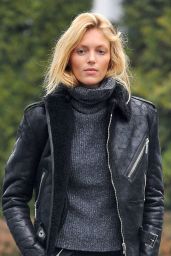 Anja Rubik Style - Out in Warsaw, Poland January 2015