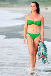 Brooke Shields in Green Bikini - Beach in Mexico, January 2015