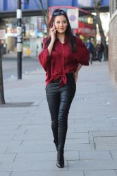 Chloe Goodman Wears Leather Pants - Out in London - January 2015
